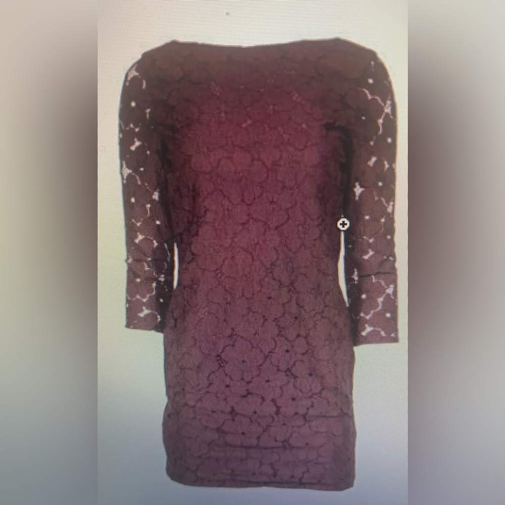 SZ 6 Diane Von Furstenberg Burgundy Dress - Picture 2 of 11